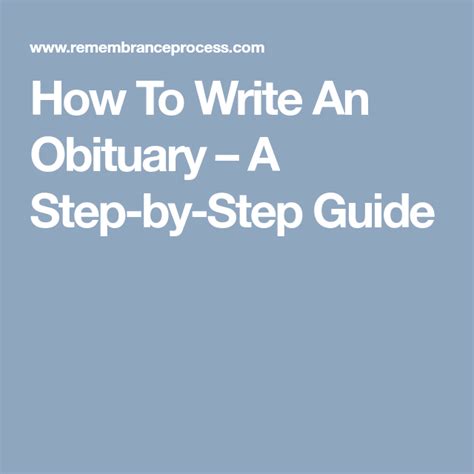 Obituary Next Steps