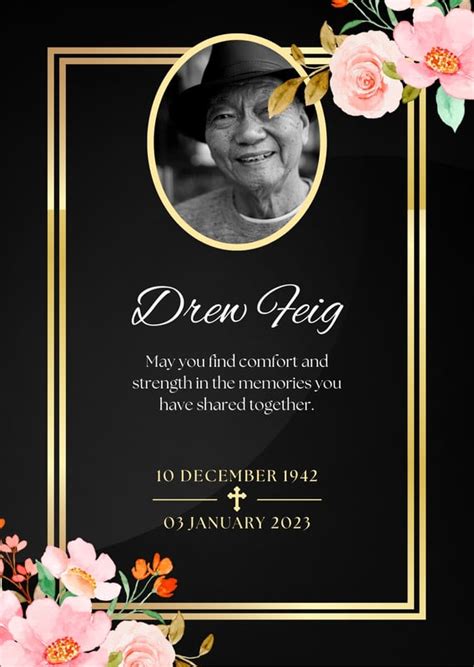 Obituary notice design example