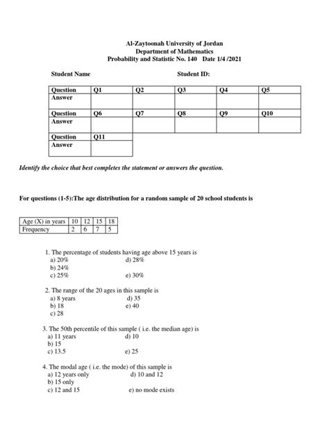 Statistics and Data