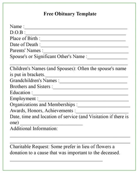 Obituary submission form