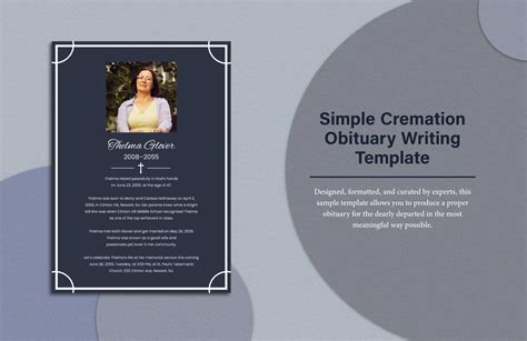 Example of an obituary template