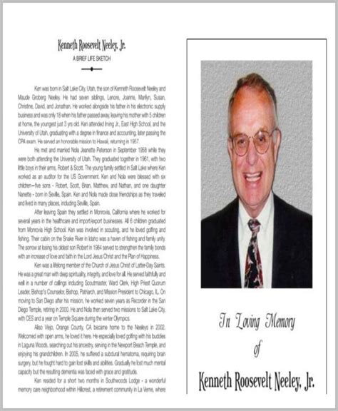 Obituary Template for Father Figure