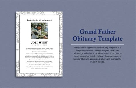 Obituary Template for Grandfather