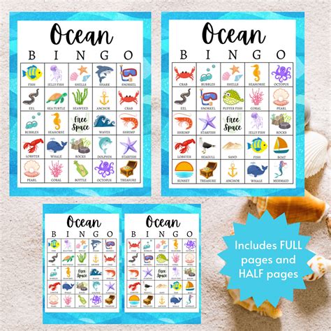 Ocean Bingo Printables for Kids