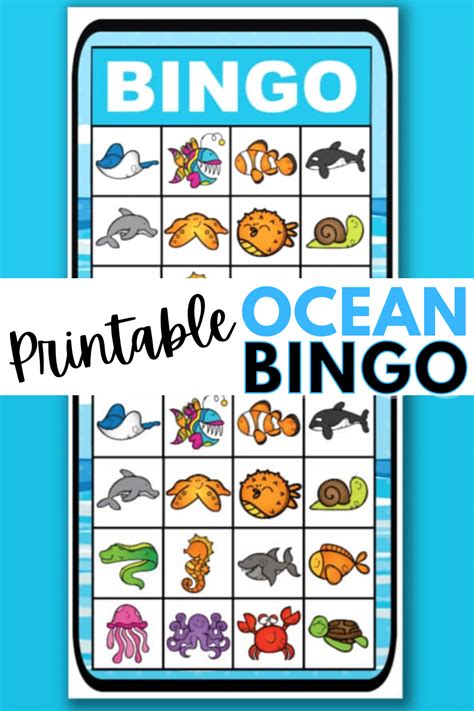 Ocean Bingo Printables for Adults