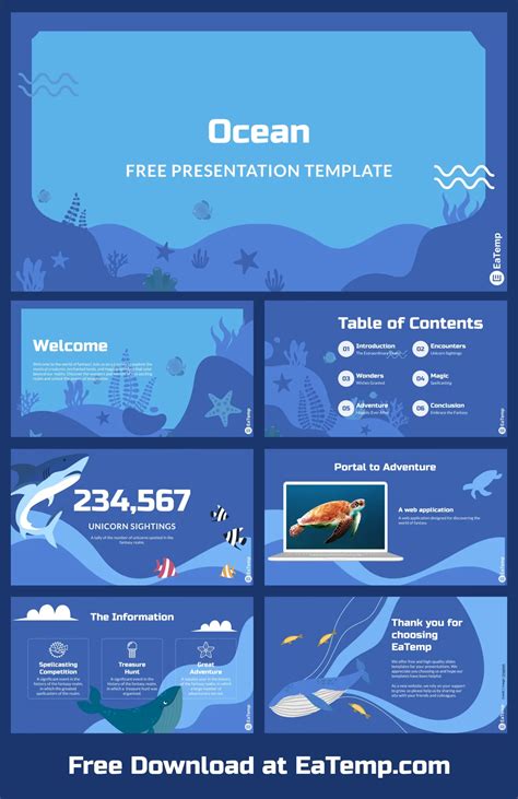 Ocean-Themed PowerPoint Templates for Business