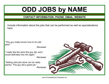 Odd Jobs Flyer Templates Word