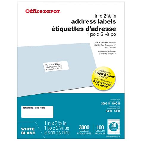 Example of Office Depot Label Template for Marketing