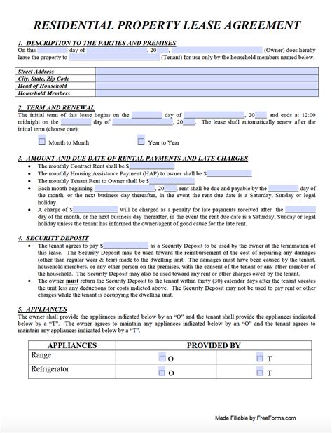 Ohio Rental Agreement Template Form