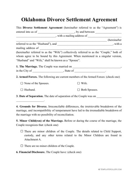 Oklahoma Divorce Laws and Forms