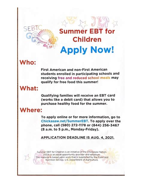 Description of Oklahoma Summer EBT Application