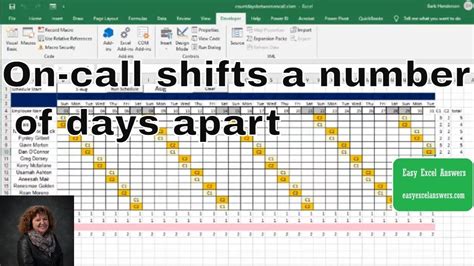 On-Call Shifts Template