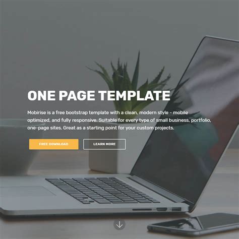 One Page HTML Template Example