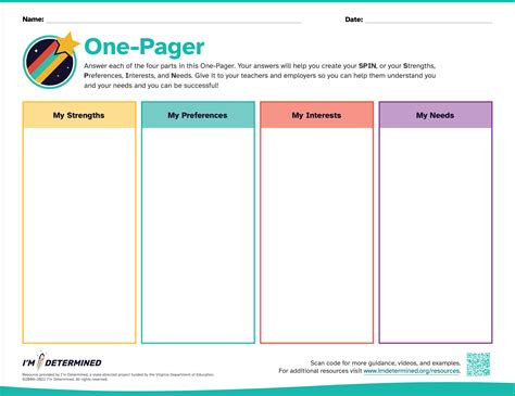 One Pager Template for Personal Projects