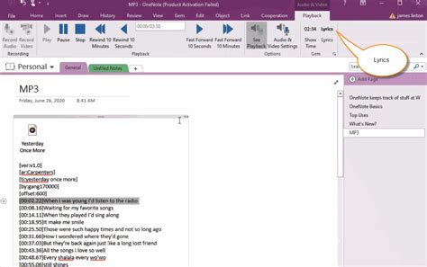 OneNote Audio Recording