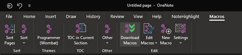 OneNote Macros