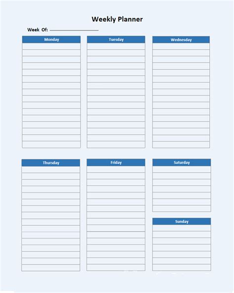 OneNote Weekly Planner Template