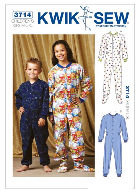 Onesie Pajama Pattern with Footed Design