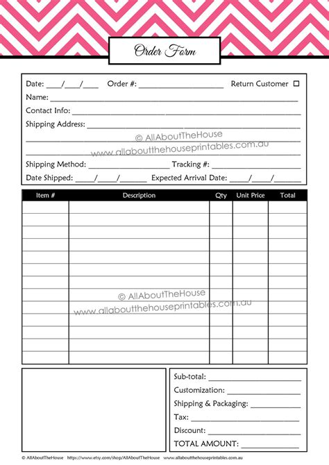 Description of Online Order Forms