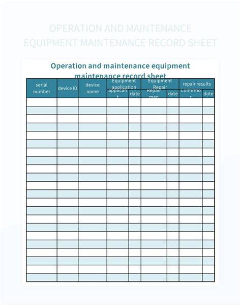 O&M Manual Template