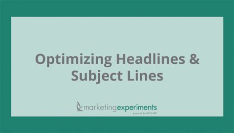 Optimizing subject lines