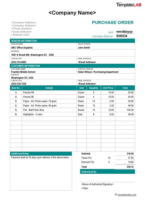 Designing an Effective Order Template