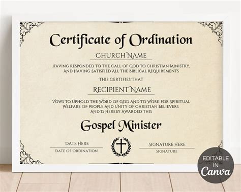 Ordination Template 10