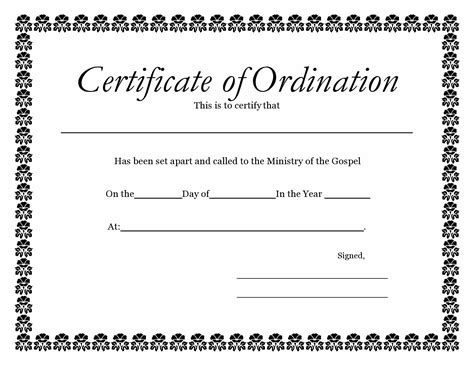 Ordination Template 2