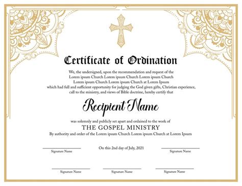 Ordination Template 8