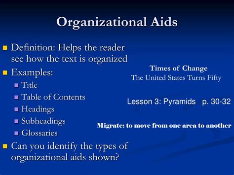 Organizational Aids