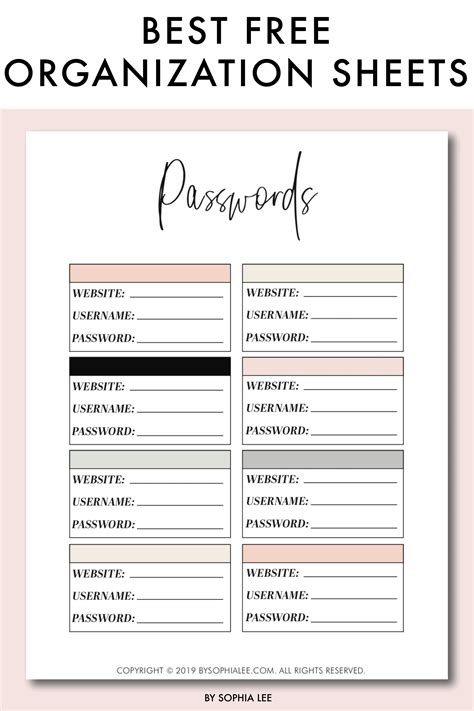 Organizational Printables