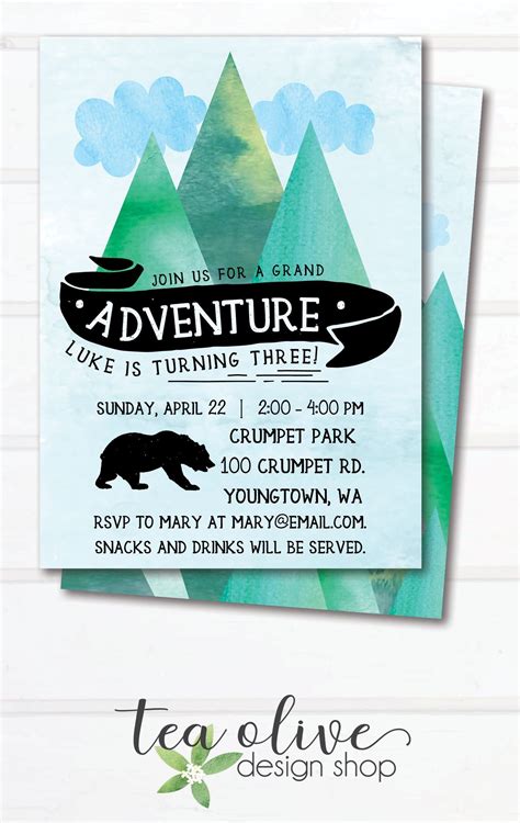 Outdoor Adventure Boy Invites