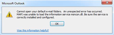 Outlook Error Messages