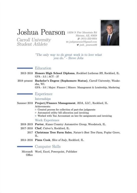 Overleaf Resume Template Example 1