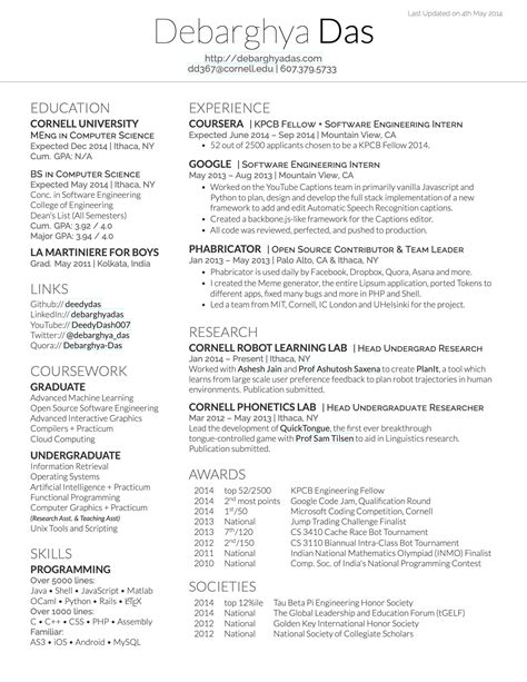 Overleaf Resume Template Example 4