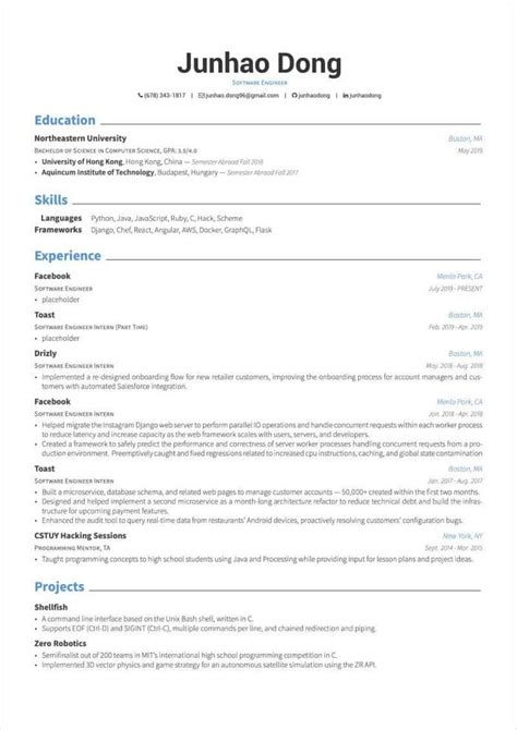 Overleaf Resume Template Example 5