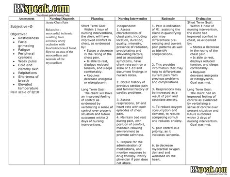 Pain Care Plans