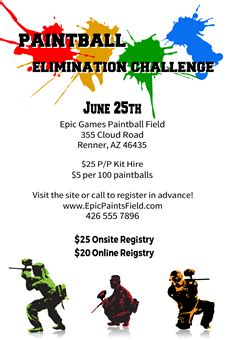 Paintball tournament invitation