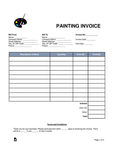 Painting Estimate Forms