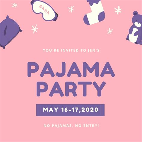 Pajama Party Invitation Design