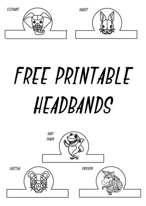 Paper Headband Templates for Kids