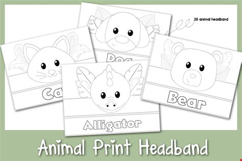 Paper Headband Templates with Animals