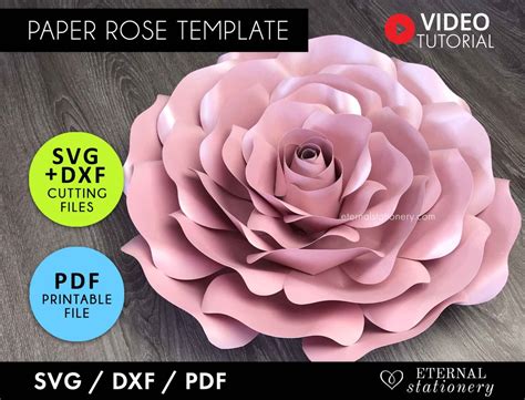 Paper Rose Template 5