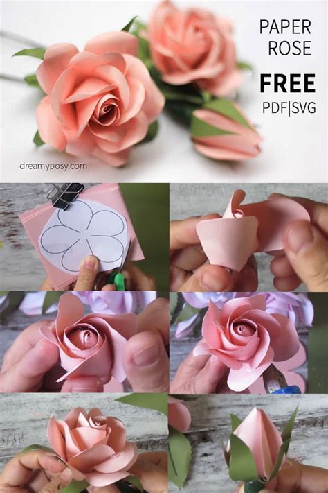 Description of Paper Rose Templates for Card Making