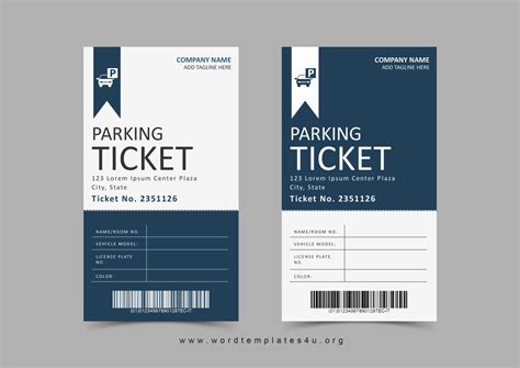 Parking ticket template design