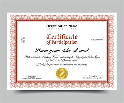 Participation Certificate Templates