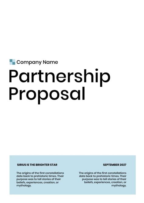 Partnership Proposal Template