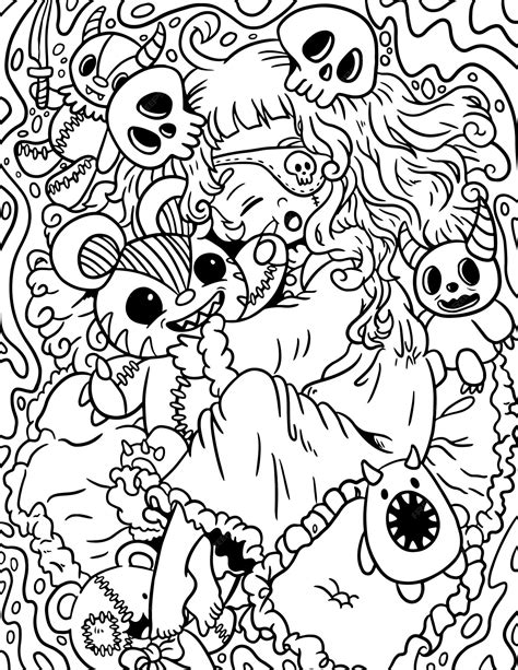 Pastel Goth Coloring Page 2