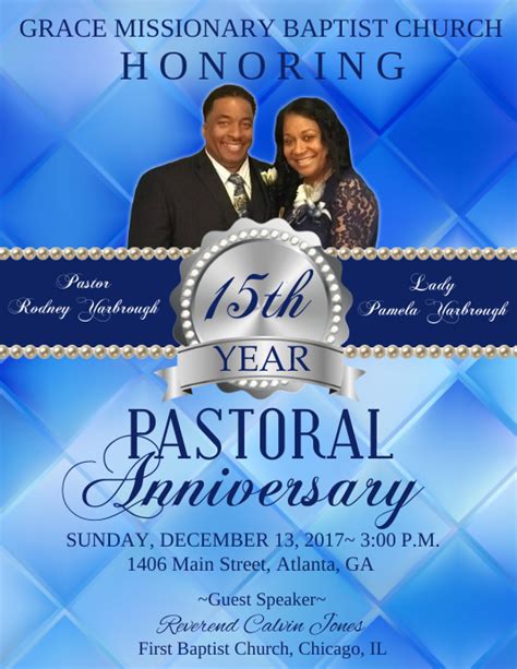 Pastor Anniversary Invitation Example