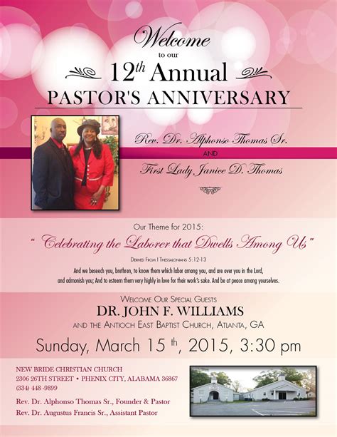 Pastor Anniversary Program Sample